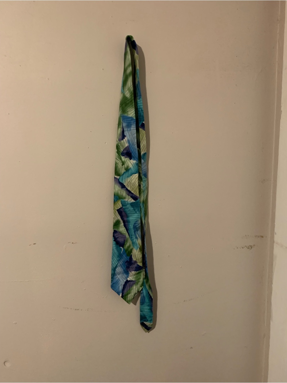J. Garcia Blue and Green Floral Print Men's Tie